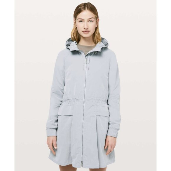 Lululemon Pack & Glyde Rain Jacket Water Resistant Windbreaker Travel Long Coat - Picture 3 of 16